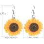 DAMLENG Unique Handmade Bohemian Acrylic Sunflower Dangle Drop Earrings for Women Girls Statement Yellow Flower Earrings Jewelry Gifts