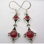 SilverStarJewel Cab Carnelian Earrings 1.8'' 4.2 Grams 925 Sterling Silver Women Engagement