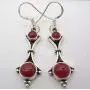 SilverStarJewel Cab Carnelian Earrings 1.8'' 4.2 Grams 925 Sterling Silver Women Engagement