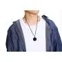 XUANPAI Stainless Steel to My Son Love Dad Courage Inpsirational Round Pendant, Birthday Gifts to Son,Son Necklace from Dad,Love Son Gift