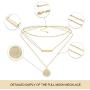 Fiusem Gold Layered Necklaces for Women, Dainty 14K Gold Plated Choker Necklaces and Chain Necklaces for Women