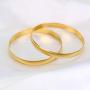 Solid Engaved African Bangle Bracelet for Women 18k Gold Plated Copper Open Bangle Bracelets Jewelry,6 Pcs/Pack 2.6''
