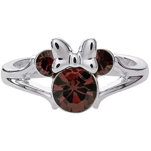 Disney Minnie Mouse Girls Jewelry, Silver Plated Crystal Head Ring, Size 4 Disney Minnie Mouse Girls Jewelry, Silver Plated Crystal Head Ring, Size 4