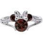 Disney Minnie Mouse Girls Jewelry, Silver Plated Crystal Head Ring, Size 4