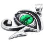 Gungneer Eye of Horus Necklace CZ Stone Pendant Stainless Steel Keel Chain Magical Talisman Egypt Jewelry Accessory