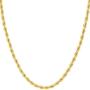 LIFETIME JEWELRY 2mm Rope Chain Necklace 24k Real Gold Plated for Women and Men