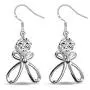 YAZILIND Sparkling Drop Dangle Earrings Statement Cubic Zirconia Clover Silver Hollow Women Fish Hook Earrings Elegant Party Jewelry YAZILIND Sparkling Drop Dangle Earrings Statement Cubic Zirconia Clover Silver Hollow Women Fish Hook Earrings Elegant Party Jewelry