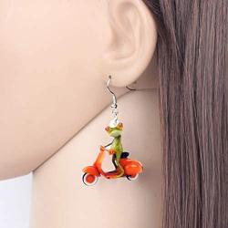 DUOWEI Acrylic Charms Frog Drop Earrings Fancy Cartoon Dangle Jewelry Novelty Party Gifts for Women Lover Teens Kids