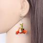 DUOWEI Acrylic Charms Frog Drop Earrings Fancy Cartoon Dangle Jewelry Novelty Party Gifts for Women Lover Teens Kids