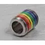 Ropman Rainbow Lesbian Pride Necklace for Unisex,Equality Bisexual Ring Chain Jewelry Stainless Steel Gay Stuff LGBTQ Accessories