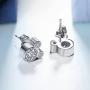 ERLUER Womens Stud Earrings mouse Shape Rose Gold Plated Zircon Jewelry Earring For Women Party Gifts (Platinum Plated)