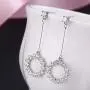 SBLING 18K Gold Plated or Platinum Plated Cubic Zirconia Round Circle Dangle Drop Earrings SBLING 18K Gold Plated or Platinum Plated Cubic Zirconia Round Circle Dangle Drop Earrings