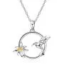 WINNICACA s925 Sterling Silver（Hummingbird&Lotus&Sunflower& Rose& Daisy&Bee&Tree of Life） Pendant Necklace Jewelry for Women Teens Birthday Gift