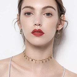 43 Pcs Necklace and Earring Sets for Women Girls Including 38 Pcs Bohemian Leather Tassel Earrings & 5 Pcs Gold Multi-layer Choker Leaf Pendant Necklace for Birthday/Valentines Day/Friendship Gifts