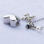 Fanery Sue Personalized Cremation Urn Necklace for Ashes Memorial Custom Heart Angel Wing Pendant