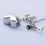 Fanery Sue Personalized Cremation Urn Necklace for Ashes Memorial Custom Heart Angel Wing Pendant