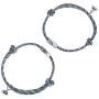 Couples Bracelets, Magnetic Bracelets for Couples Mutual Attraction Rope Braided Couple Bracelets with Magnetic Bells His and Hers
