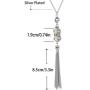 Double Crystal Long Tassels Sweater Chain Pendant Necklace Mother Gift Jewelry 32''