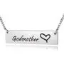 ENSIANTH Godmother Necklace Goddaughter Necklace Hand Stamped Bar Necklace Gift for Her