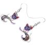 NEWEI Enamel Alloy Cute Jumping Cat Kitten Earrings For Women Dangle Drop Anime Animal Pet Jewelry Gifts Charm Ornaments