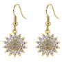 18k Gold Sunflower Drop Earrings Dainty Cubic Zirconia Flower Earrings Hypoallergenic Handmade Earrings Gift for Women Girls