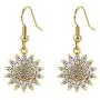 18k Gold Sunflower Drop Earrings Dainty Cubic Zirconia Flower Earrings Hypoallergenic Handmade Earrings Gift for Women Girls 18k Gold Sunflower Drop Earrings Dainty Cubic Zirconia Flower Earrings Hypoallergenic Handmade Earrings Gift for Women Girls
