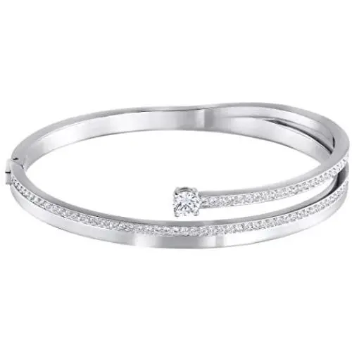 SWAROVSKI Womens Fresh Bangle Bracelet Collection, Rhodium Finish, Clear Crystals SWAROVSKI Womens Fresh Bangle Bracelet Collection, Rhodium Finish, Clear Crystals