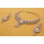 Touchstone Indian Bollywood Intricately Crafted Diamond Look Rhinestone Crystal Colorful Wedding Designer Jewelry Necklace Set in Gold and Silver Tone for Women.