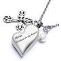 Fanery Sue Personalized Cremation Urn Necklace for Ashes Memorial Custom Heart Angel Wing Pendant