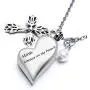 Fanery Sue Personalized Cremation Urn Necklace for Ashes Memorial Custom Heart Angel Wing Pendant