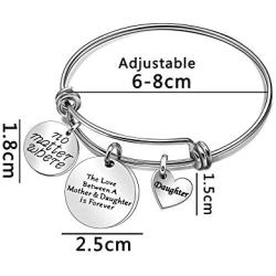 No Matter Where Mother Daughter Bangle Bracelets Gifts The Love Between Mother and Daughter Is Forever