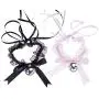 Sweet Lace Bell Pendant Choker Necklace Bow Collar Adjustable Neckband for Women Girls Men Cat Cosplay Jewelry