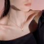 TRISHULA Rose Gold Cat Necklace,925 Sterling Silver Opal Cat Pendant Necklace Mothers Day Jewelry Gift for Women Girls (Gift Box Included)