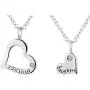 Mother Daughter Necklaces for 2: .925 Sterling Silver Crystal Heart Charm & Heart Cut Out Necklaces Mother Daughter Necklaces for 2: .925 Sterling Silver Crystal Heart Charm & Heart Cut Out Necklaces