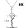 JZMSJF 925 Sterling Silver Faith God in My Heart Infinity Cross Pendant Y Shaped I CAN DO All Things Adjustable Long Chain Sweater Necklace for Women Girls