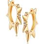 Fettero Gold Huggie Hoop Earrings Star Cross Lock Lightning Spike Evil Eye Fan Bead Dangle Drop Snake Sleeper 14K Gold Plated Dainty Minimalist Simple Boho Hypoallergenic Jewelry Gift for Women Men