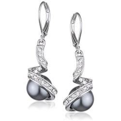 Yoursfs Leverback Earrings for Women With Pearl dangle earrings 18K Gold Plated Bridal Jewelry