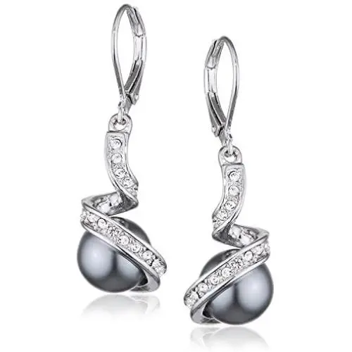 Yoursfs Leverback Earrings for Women With Pearl dangle earrings 18K Gold Plated Bridal Jewelry