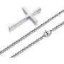 REVEMCN Gold Silver Black Cross Necklace, Simple Stainless Steel Cross Pendant Necklace for Men Women Kids 18-24 Inches Chain
