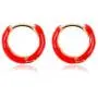 4 Pairs Colorful Enamel Copper Hoop Earrings Bohemia Enameled Small Mini Round Circle Charm Statement Earring Gold Plated Loop Earrings for Women Girls Jewelry