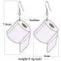 Toilet Paper Earrings for Women Paper Towel Dangle Statement Earrings Mask earrings Hypoallergenic Jewelry for Girls-LEATHER