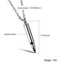 FCZDQ Bullet Ashes Necklace Holder Memorial Keepsake Stainless Steel Urn Pendant Necklace Cremation Jewelry