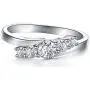 BORUO 925 Sterling Silver Ring, Cubic Zirconia CZ Eternity Engagement Wedding Band Ring BORUO 925 Sterling Silver Ring, Cubic Zirconia CZ Eternity Engagement Wedding Band Ring