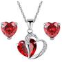 aihihe Jewelry Sets Earrings Necklace Set for Women Heart Crystal Rhinestone Silver Chain Jewelry Valentines Day Anniversary Birthday Gifts for Her