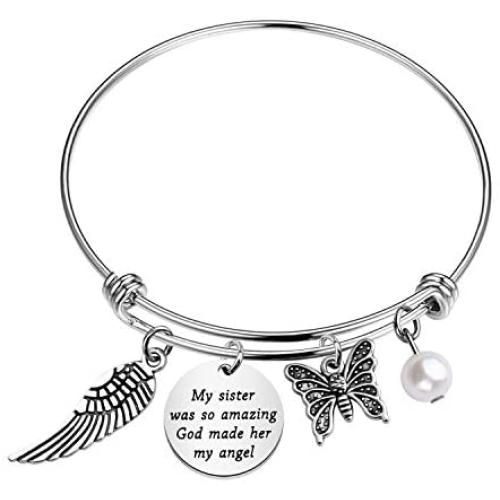 CYTING Sister Memorial Bracelet My Sister Was So Amazing God Made Her My Angel In Memory Of Sister Remembrance Jewelry Loss Of Sister Sympathy Gift