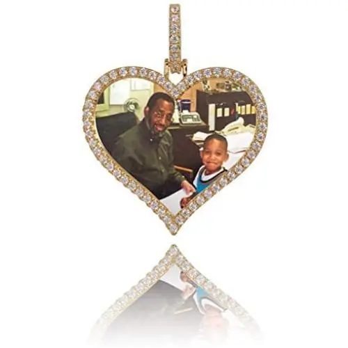 MoCa Jewelry Personalized Custom Photo Medallions Necklace & Pendant 18K Gold Silver Cubic Zircon Hip hop Jewelry Dog Tag Necklace for Men Women