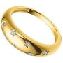 18k Gold Plated Chunky Dome Ring Croissant Braided Cubic Zirconia Inlayed Star Ring Signet Thick Band for Women Size 5 to 10