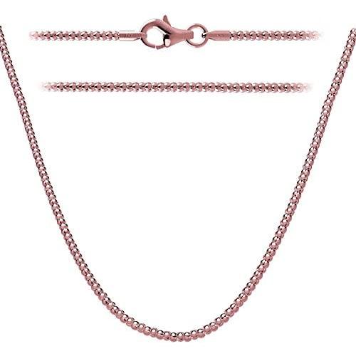 Sterling Silver 925 Rose Gold Plated Popcorn Chain 2mm Made in Italy 18'' Inch