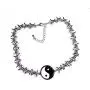 Skye Jewelry Barbed Wire Necklace w/Round Ying Yang Attached Pendant & Adjustable Clasp Fits 14” – 17”