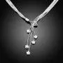 SOSUO 925 Sterling Silver Five-line Chain with Five-Heart Necklace SOSUO 925 Sterling Silver Five-line Chain with Five-Heart Necklace